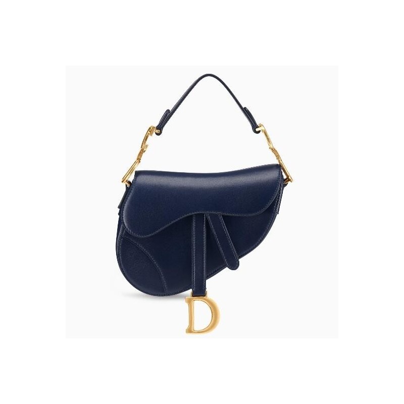 Dior Mini Saddle Bag In Blue Calfskin 400