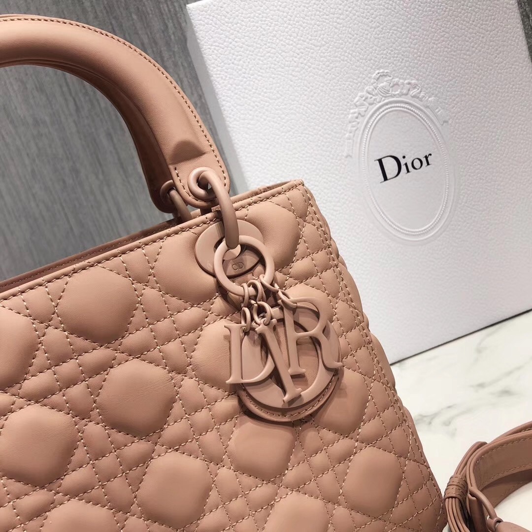 Dior Medium Lady Dior Bag In Powder Ultra Matte Calfskin 895