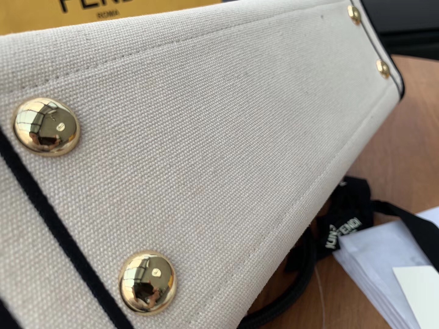 Fendi Large Roma Shopper Bag In Undyed Canvas  406