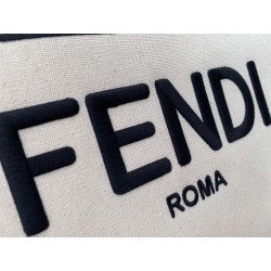 Fendi Large Roma Shopper Bag In Undyed Canvas  406