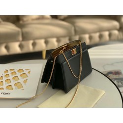 Fendi Black Peekaboo ISeeU Pochette Bag 433