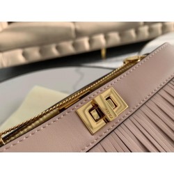 Fendi Pink Peekaboo ISeeU Pochette Bag With Fringes 491