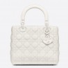 Dior Medium Lady Dior Bag In White Ultra Matte Calfskin 930