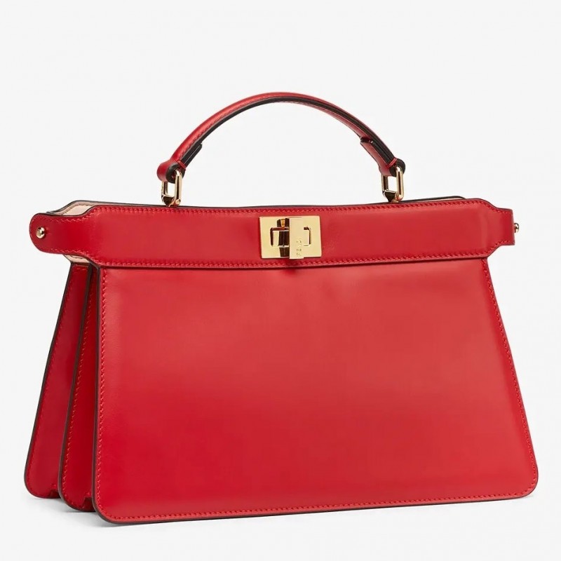 Fendi Peekaboo ISeeU East-West Bag In Red Nappa 578