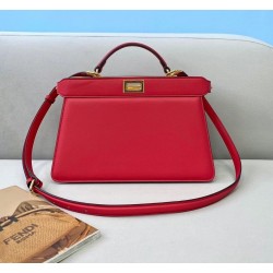 Fendi Peekaboo ISeeU East-West Bag In Red Nappa 578