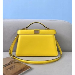 Fendi Peekaboo ISeeU East-West Bag In Yellow Nappa 668