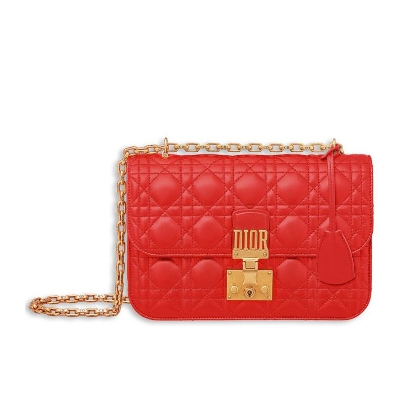 Dior Small Dioraddict Flap Bag In Cherry Lambskin 926