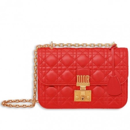 Dior Small Dioraddict Flap Bag In Cherry Lambskin 926