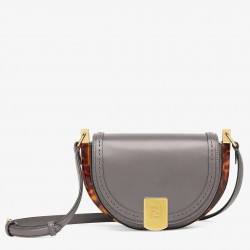 Fendi Moonlight Saddle Bag In Grey Calfskin 394