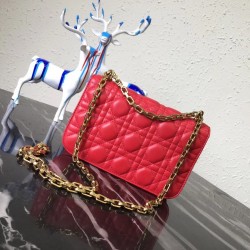 Dior Small Dioraddict Flap Bag In Cherry Lambskin 926