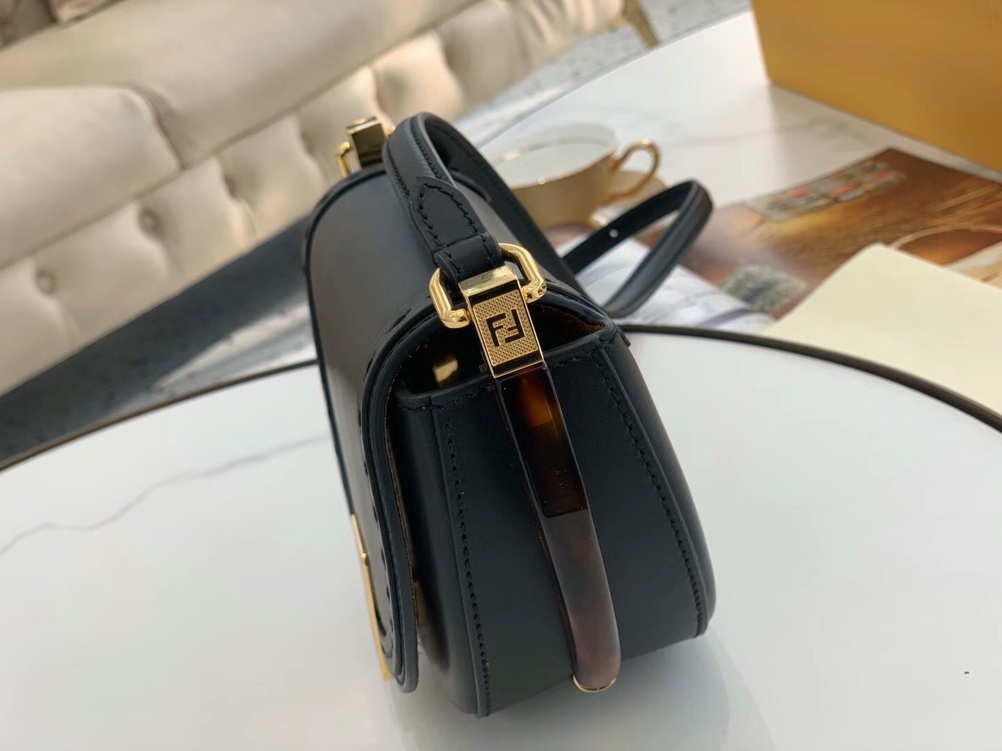 Fendi Moonlight Saddle Bag In Black Calfskin 965