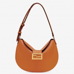 Fendi Small Croissant Hobo Bag In Brown Leather 649