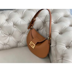 Fendi Small Croissant Hobo Bag In Brown Leather 649