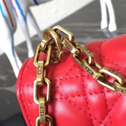 Dior Small Dioraddict Flap Bag In Cherry Lambskin 926