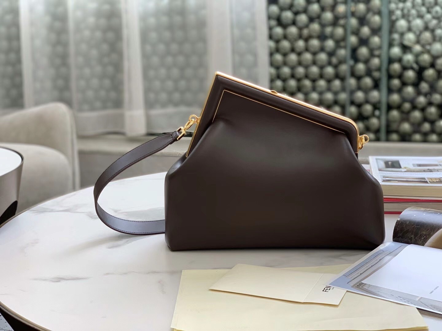 Fendi Medium First Bag In Chocolate Nappa Leather 123