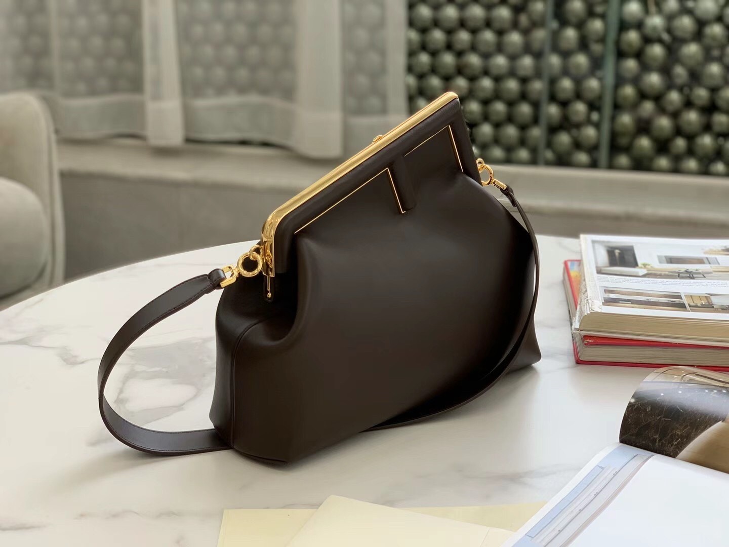 Fendi Medium First Bag In Chocolate Nappa Leather 123