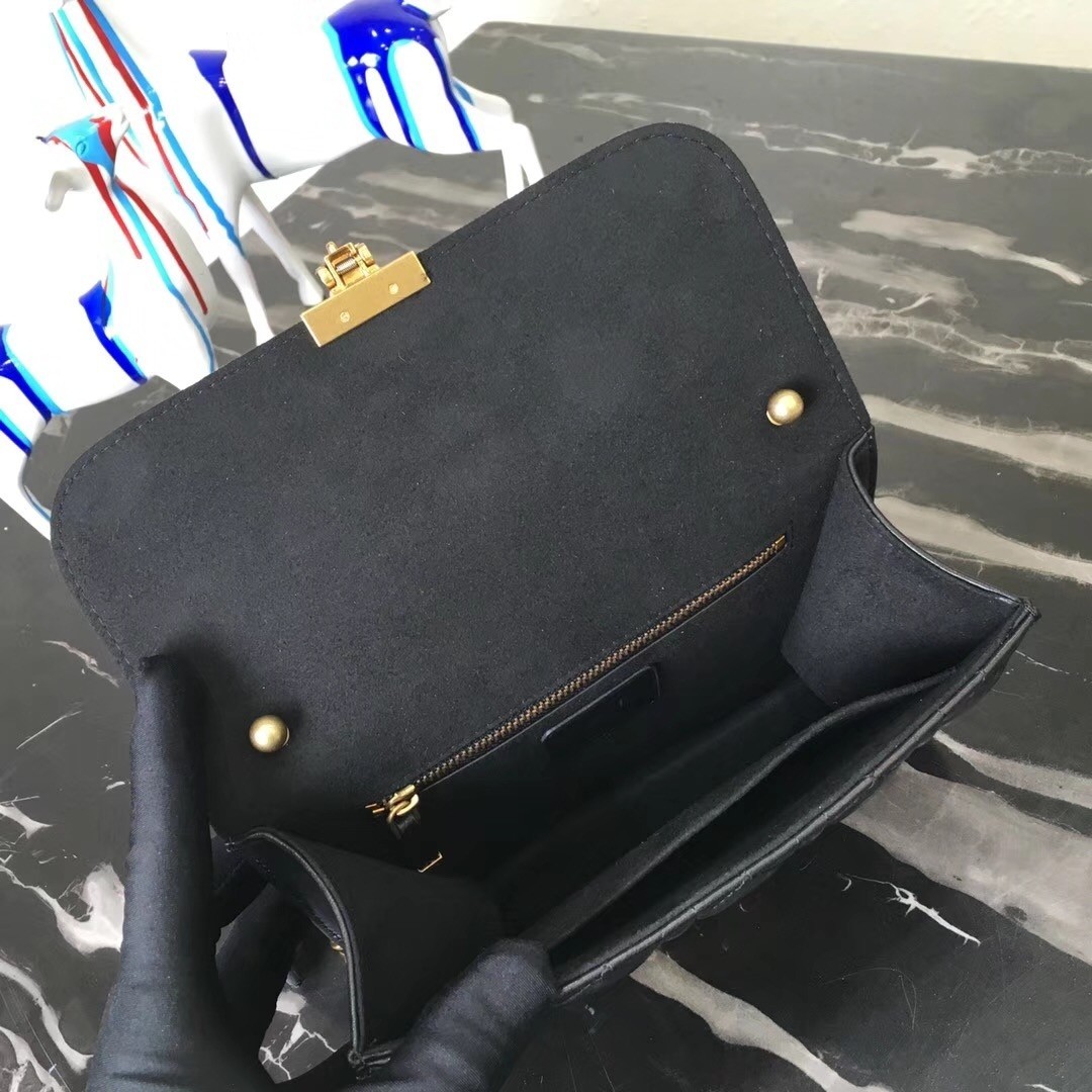 Dior Small Dioraddict Flap Bag In Black Lambskin 929