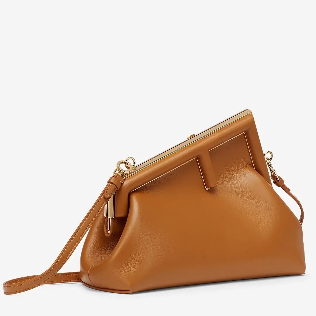 Fendi First Small Bag In Brown Nappa Leather 075