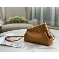 Fendi First Small Bag In Brown Nappa Leather 075