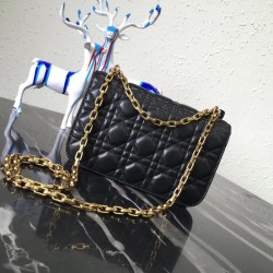 Dior Small Dioraddict Flap Bag In Black Lambskin 929