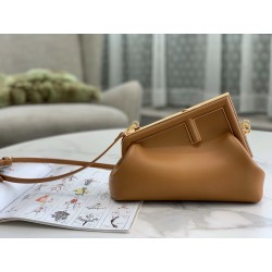 Fendi First Small Bag In Brown Nappa Leather 075