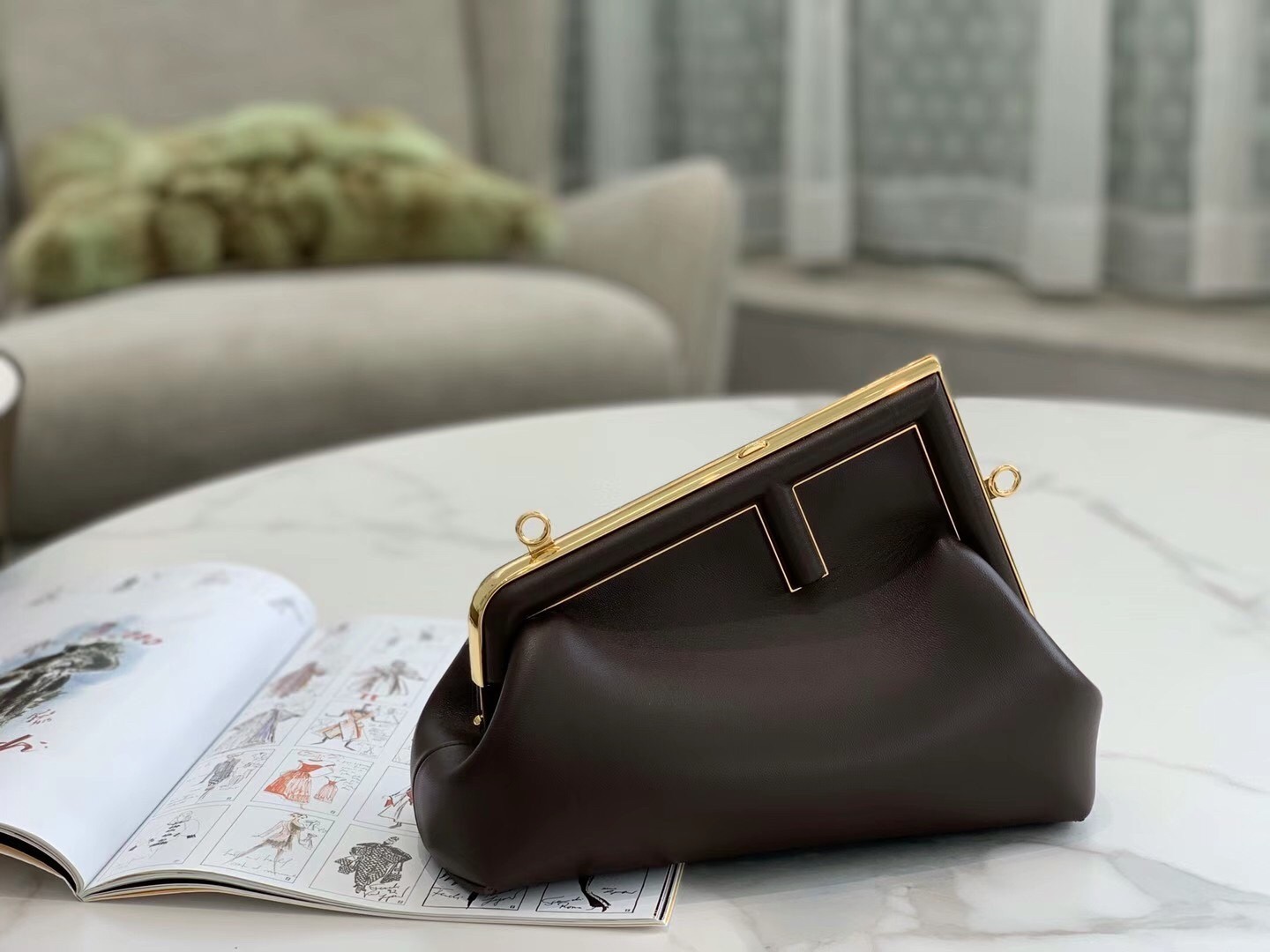 Fendi First Small Bag In Chocolate Nappa Leather 107