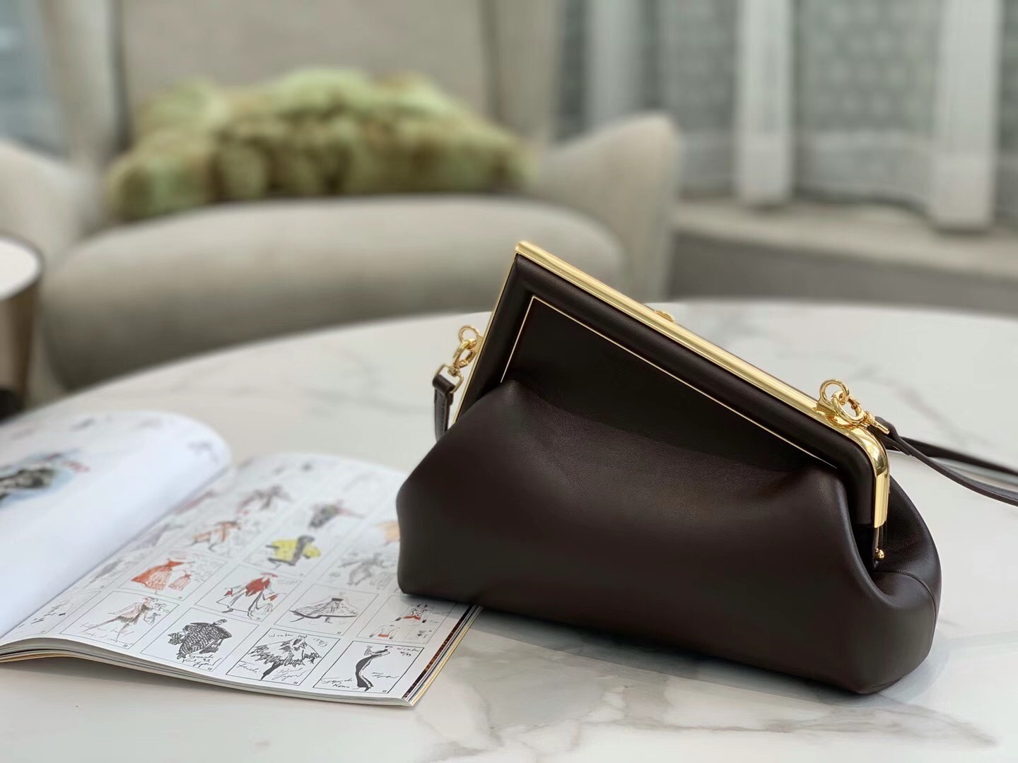 Fendi First Small Bag In Chocolate Nappa Leather 107