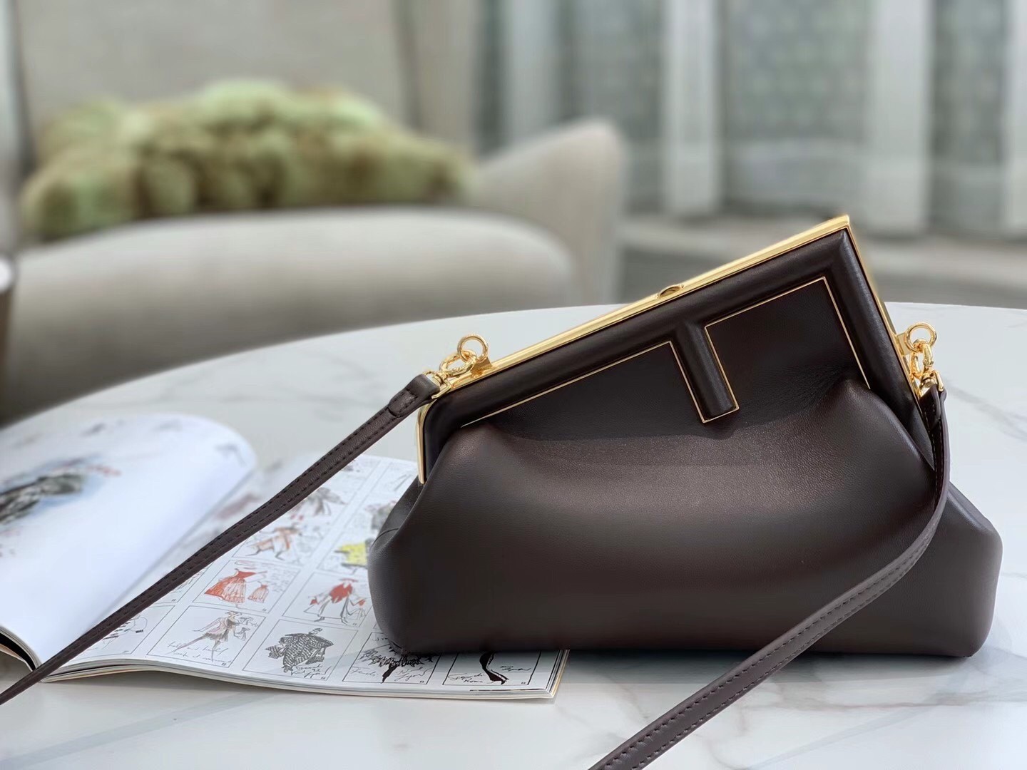 Fendi First Small Bag In Chocolate Nappa Leather 107