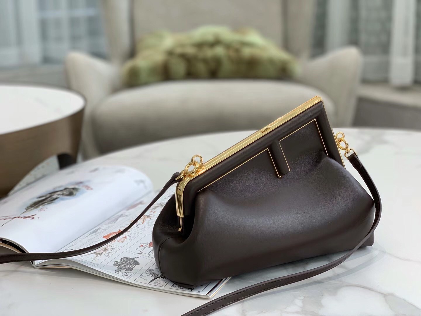 Fendi First Small Bag In Chocolate Nappa Leather 107