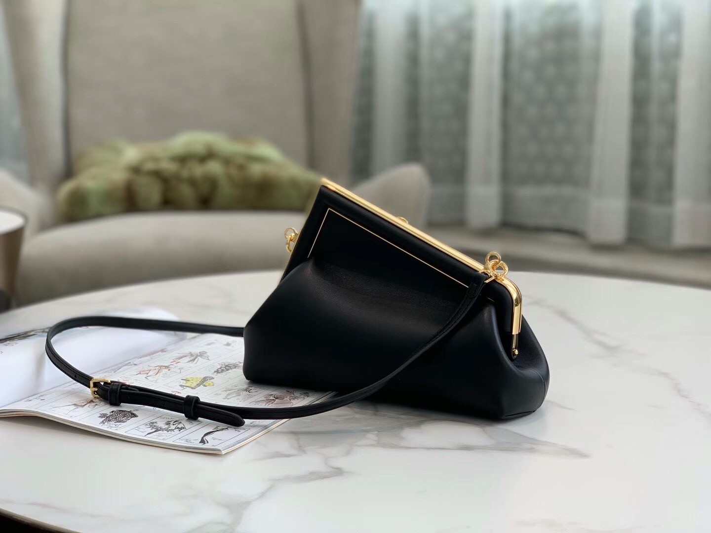 Fendi First Small Bag In Black Nappa Leather 130