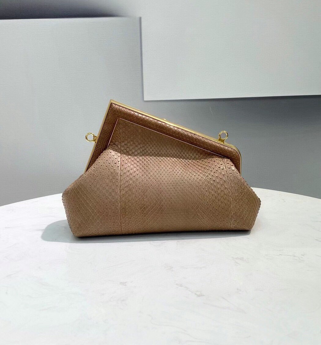 Fendi Small First Bag In Beige Python Leather 389