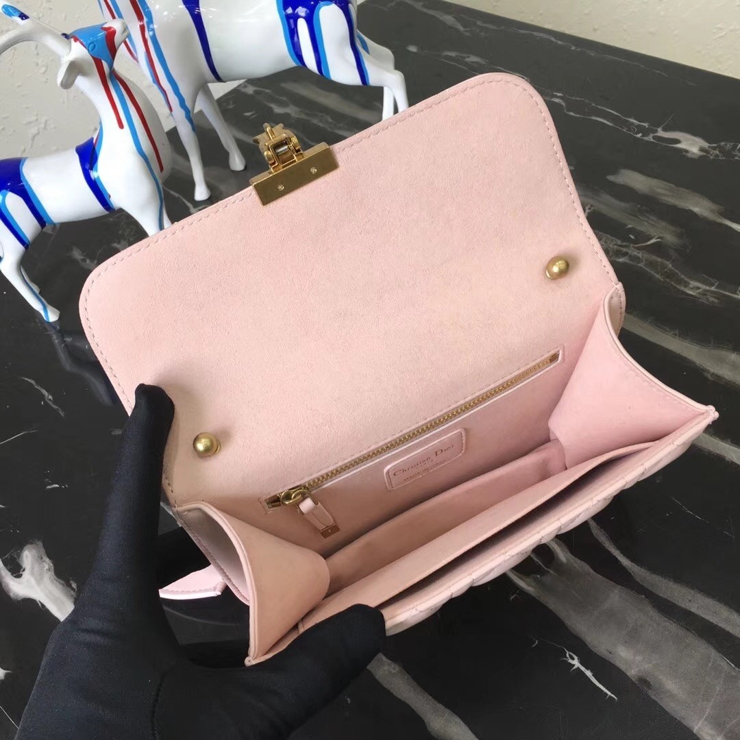 Dior Small Dioraddict Flap Bag In Pink Lambskin 963