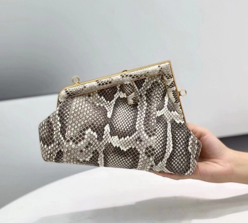 Fendi Small First Bag In Natural Python Leather 359