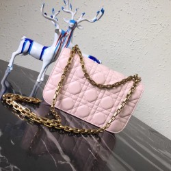 Dior Small Dioraddict Flap Bag In Pink Lambskin 963