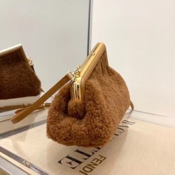 Fendi Small First Bag In Brown Wool Sheepskin  395