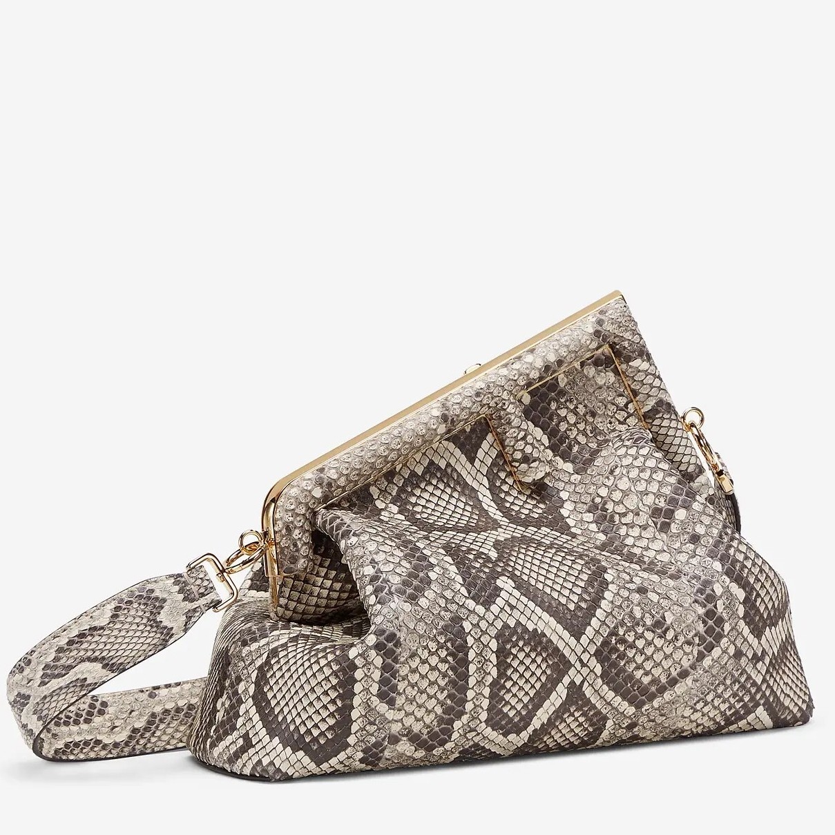 Fendi Medium First Bag In Natural Python Leather 099