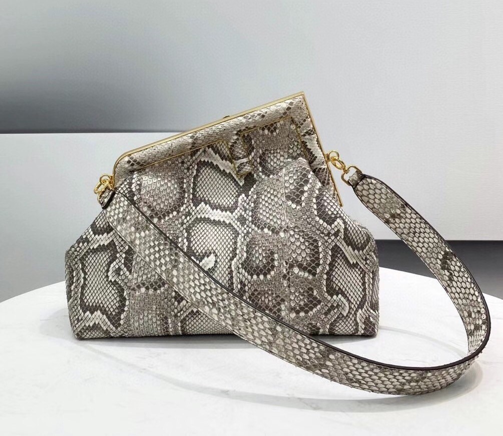 Fendi Medium First Bag In Natural Python Leather 099