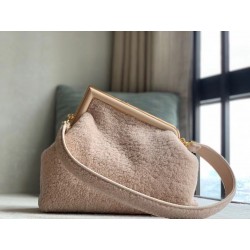 Fendi Medium First Bag In Pink Wool Sheepskin 236