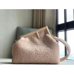 Fendi Medium First Bag In Pink Wool Sheepskin 236