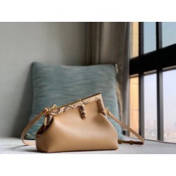 Fendi Small First Bag In Camel Leather with Python F 297