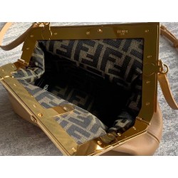 Fendi Small First Bag In Camel Leather with Python F 297