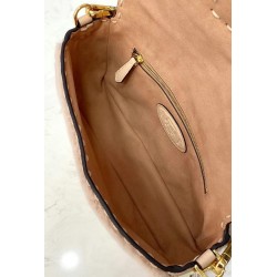 Fendi Medium Baguette Bag In Beige Shearling 587