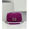 Fendi Midi Baguette Chain Bag In Fuchsia FF Fabric 652