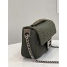 Fendi Midi Baguette Chain Bag In Green FF Fabric 085