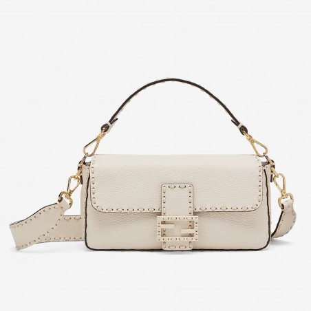 Fendi Medium Baguette Bag In White Grain Leather 151