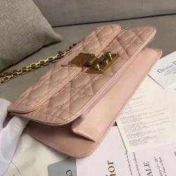 Dior Dioraddict Flap Bag In Pink Lambskin 301