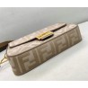 Fendi Medium Baguette Bag In Grey FF Canvas 183