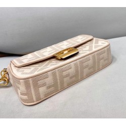 Fendi Medium Baguette Bag In Pink FF Canvas 259