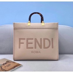 Fendi Sunshine Medium Shopper Bag In Beige Calfskin 327