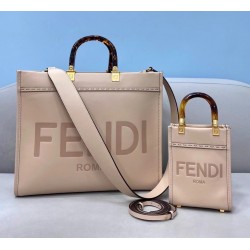 Fendi Sunshine Medium Shopper Bag In Beige Calfskin 327